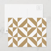 Warm Brown Geometric Deko Cube Pattern Postkarte (Vorne/Hinten)