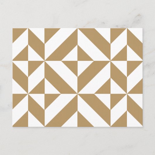 Warm Brown Geometric Deko Cube Pattern Postkarte (Vorderseite)