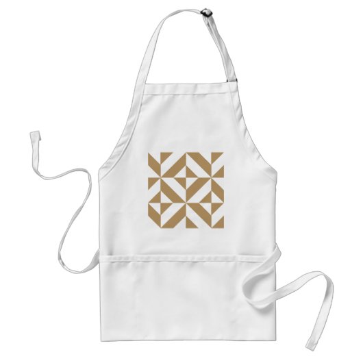 Warm Brown Geometric Deko Cube Pattern Schürze (Vorne)