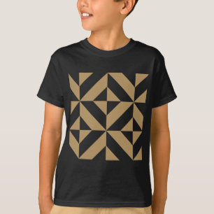 Warm Brown Geometric Deko Cube Pattern T-Shirt