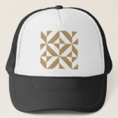Warm Brown Geometric Deko Cube Pattern Truckerkappe (Vorderseite)
