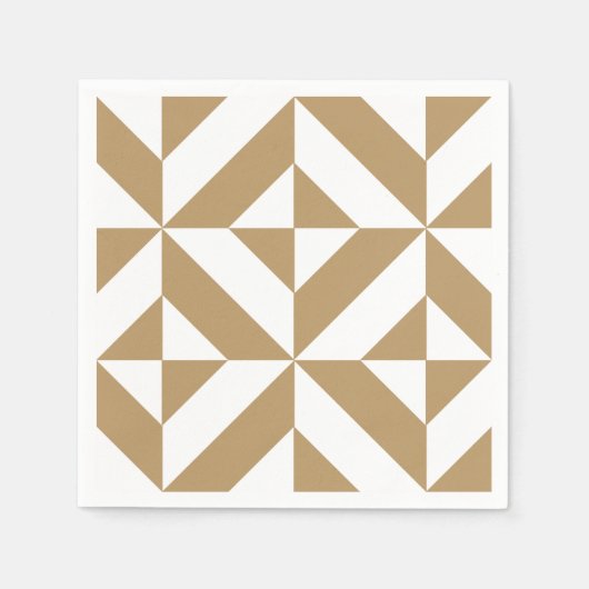 Warm Brown Geometric Deko Pattern Serviette (Vorderseite)
