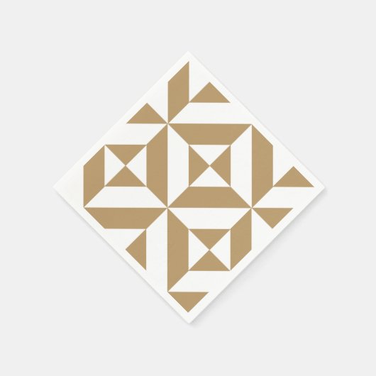 Warm Brown Geometric Deko Pattern Serviette (Ecke)