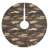 Warm Brown Gold Abstract Streaks Christmas Polyester Weihnachtsbaumdecke (Vorderseite)