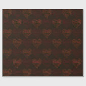 Warm Brown Hearts Valentine Geschenkpapier (Flach)