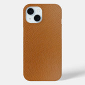 Warm Brown Leather Textured Phone Case (Rückseite)