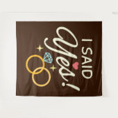 Warm Brown sagte ich Yes Engagement Party Wandteppich (Vorderseite (Horizontal))