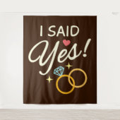 Warm Brown sagte ich Yes Engagement Party Wandteppich (Vorderseite)