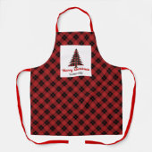 Warm Buffalo Plaid Tree Personalized Holiday Kitch Schürze (Vorderseite)