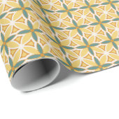 Warm buttery yellow mosaic tile Wrapping Paper Geschenkpapier (Rolleneckpunkt)