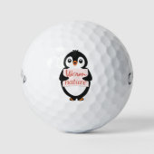 Warm by nature: Adorable Penguin with Playful Text Golfball (Vorderseite)