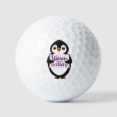 Warm by nature: Adorable Penguin with Playful Text Golfball (Vorderseite)