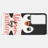 Warm by nature: Adorable Penguin with Playful Text Samsung Galaxy Hülle (Rückseite (Horizontal))