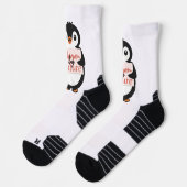 Warm by nature: Adorable Penguin with Playful Text Socken (Links)