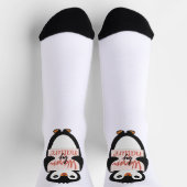 Warm by nature: Adorable Penguin with Playful Text Socken (Oben)