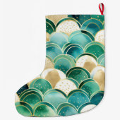 Warm Chic Sage Grüne Minze Großer Weihnachtsstrumpf (Rückseite)