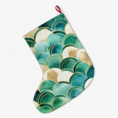 Warm Chic Sage Grüne Minze Großer Weihnachtsstrumpf (Rückseite (Hängend))