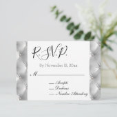 Warm Chic Soft Gray Imitats Velvet Wedding RSVP Begleitkarte (Stehend Vorderseite)
