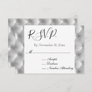 Warm Chic Soft Gray Imitats Velvet Wedding RSVP Begleitkarte