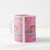 Warm CHOColat Wish - Kinder Kunst für CHOC Zweifarbige Tasse (Vorderseite Links)