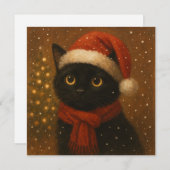 Warm Christmas Cat Flat Card (Vorne/Hinten)