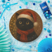 Warm Christmas Cat Pappteller (Party)