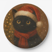 Warm Christmas Cat Pappteller (Vorderseite)