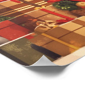 Warm Christmas Fireplace Scene Poster (Ecke)