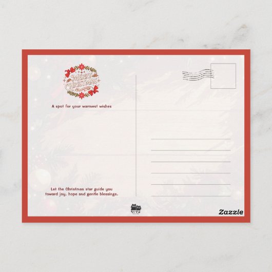 Warm Christmas Fireplace Scene Postkarte (Rückseite)