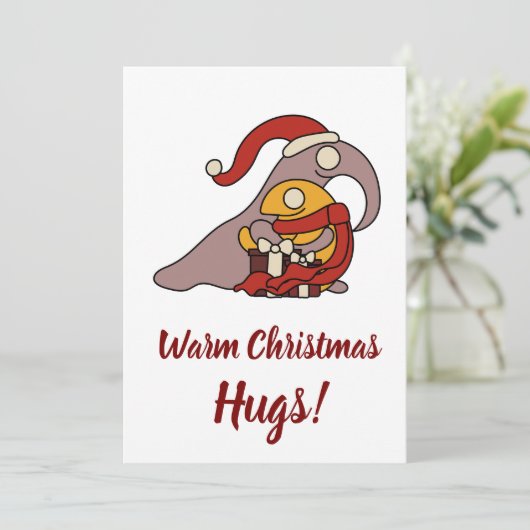 Warm Christmas Hugs Feiertagskarte (Stehend Vorderseite)