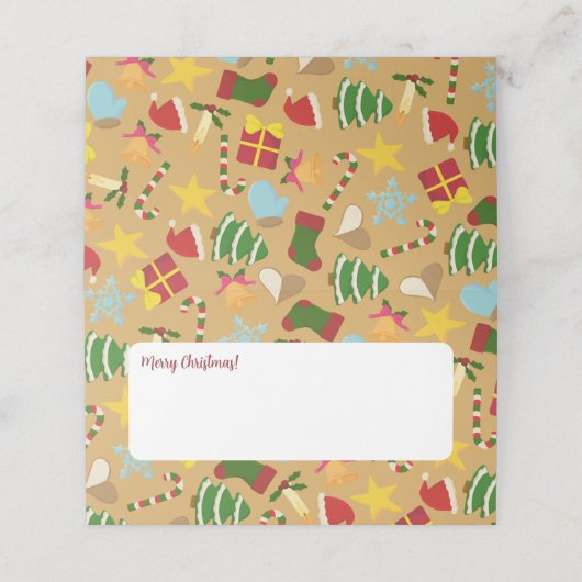 Warm Christmas Place Cards - Dinner Table Decor Platzkarte (Außenseite Aufgefaltet)
