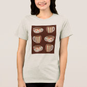 Warm Circle Muster auf Kaffeetassen Tri-Blend Shirt (Vorderseite)