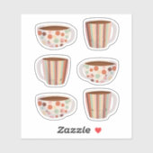 Warm Circle Pattern On Cups Of Coffee Aufkleber (Blatt)