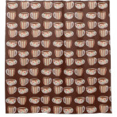 Warm Circle Pattern On Cups Of Coffee Duschvorhang (Vorderseite)