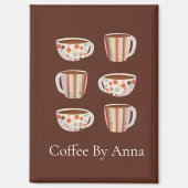 Warm Circle Pattern On Cups Of Coffee Magnet (Vorderseite)