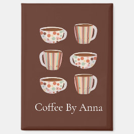 Warm Circle Pattern On Cups Of Coffee Magnet