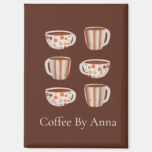 Warm Circle Pattern On Cups Of Coffee Magnet (Vorderseite)