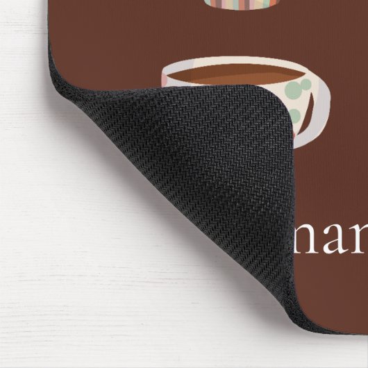 Warm Circle Pattern On Cups Of Coffee Mousepad (Ecke)