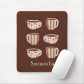 Warm Circle Pattern On Cups Of Coffee Mousepad (Mit Mouse)