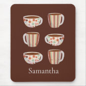 Warm Circle Pattern On Cups Of Coffee Mousepad (Vorne)