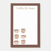 Warm Circle Pattern On Cups Of Coffee Post-it Klebezettel (Vorderseite)