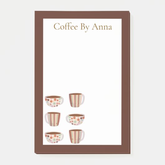 Warm Circle Pattern On Cups Of Coffee Post-it Klebezettel (Vorderseite)