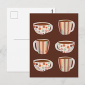 Warm Circle Pattern On Cups Of Coffee Postkarte (Vorne/Hinten)