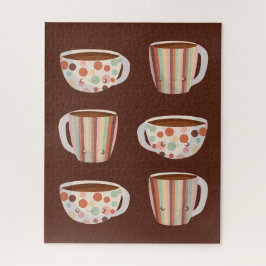 Warm Circle Pattern On Cups Of Coffee Puzzle