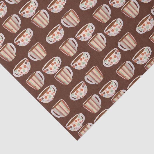 Warm Circle Pattern On Cups Of Coffee Seidenpapier (Ausschnitt)