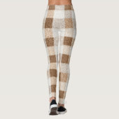 Warm Cocoa Cream Brown Plaid Stripes Leggings (Rückseite)