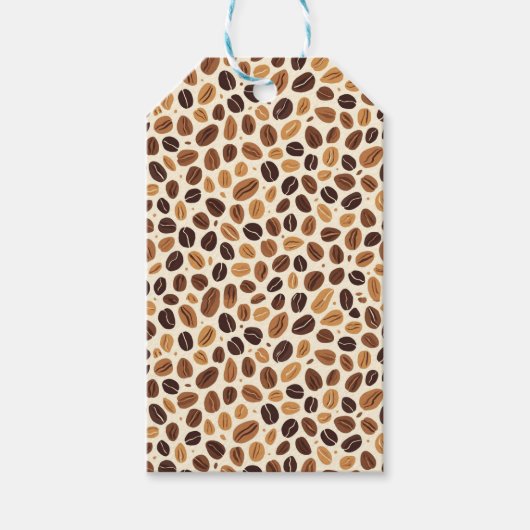Warm Coffee Bean Roast Tones Seamless Pattern Geschenkanhänger (Vorderseite)