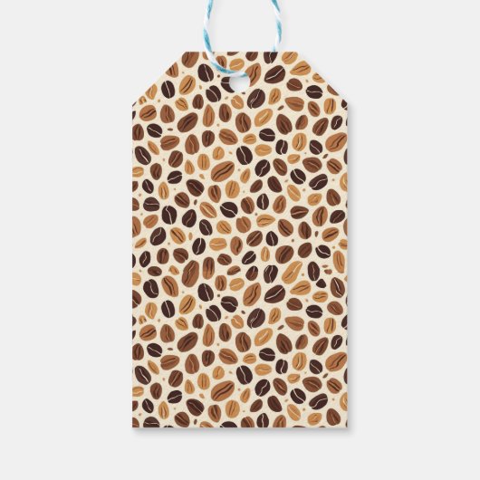 Warm Coffee Bean Roast Tones Seamless Pattern Geschenkanhänger (Rückseite)