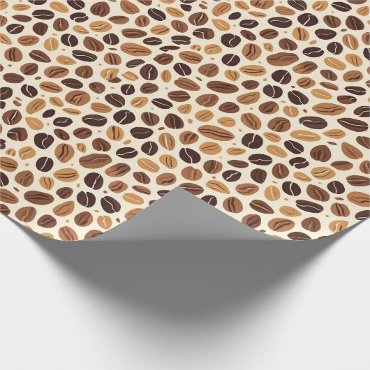 Warm Coffee Bean Roast Tones Seamless Pattern Geschenkpapier (Ecke)