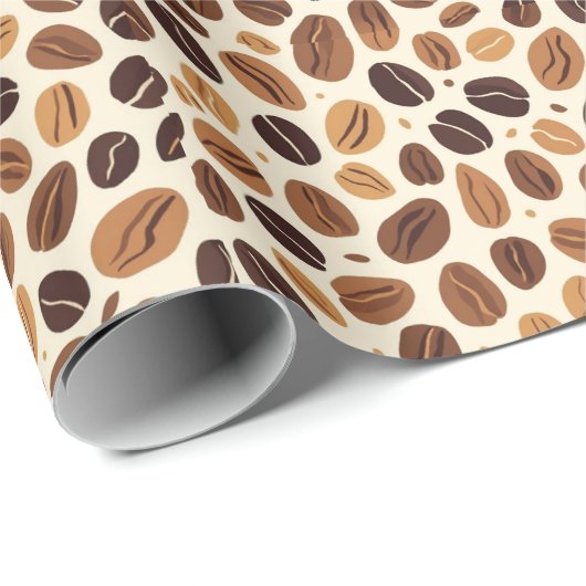 Warm Coffee Bean Roast Tones Seamless Pattern Geschenkpapier (Rolleneckpunkt)
